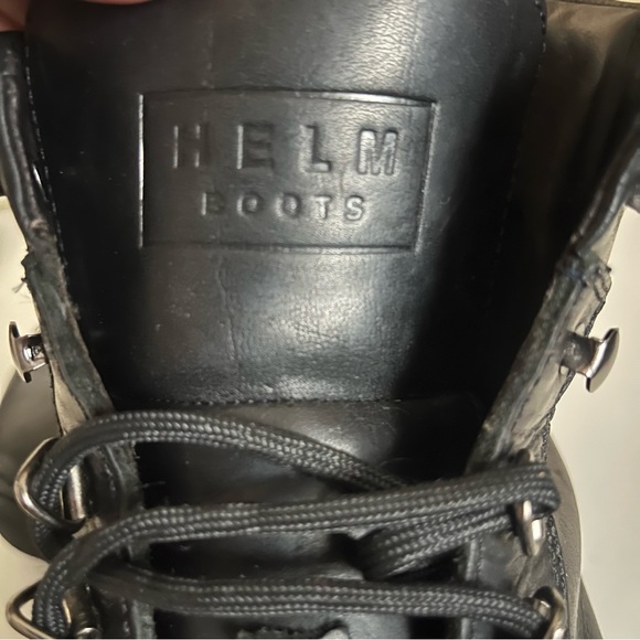 Black leather Helm lace up boots “Cole” with silver hardware, men’s size 12 - Picture 5 of 8
